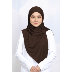 Tudung Adeela Active Tieback - Dark Brown